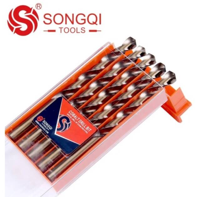 SONGQI-Juego de Brocas HSS cobalto 5 mm, alta calidad, Kit para corte de Metal