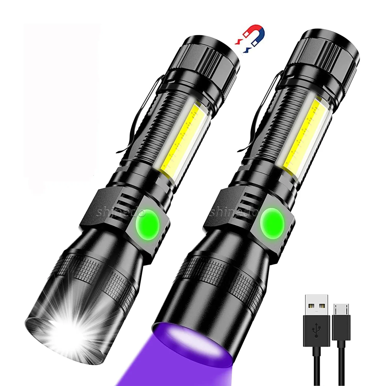 Linterna LED Batería recargable con luz blanca
