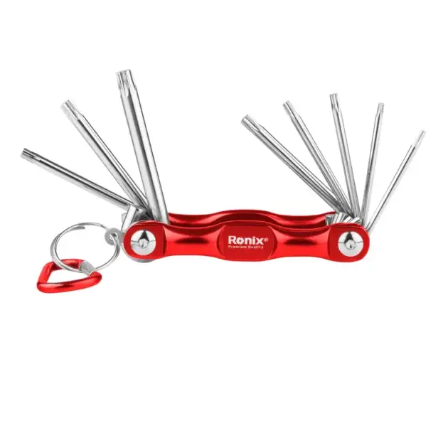 Referencia RH-2041 MARCA RONIX Juego de llaves tipo navaja Torx 8 piezas T9-T40