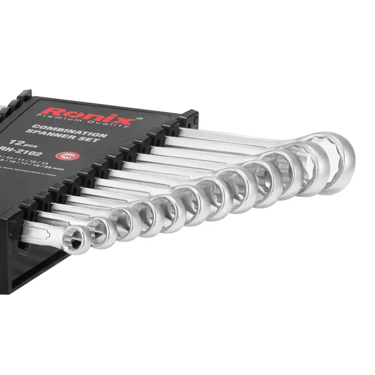 Referencia RH-2102 MARCA RONIX Llave combinada de 12 piezas con rejilla de plástico - Imagen 2