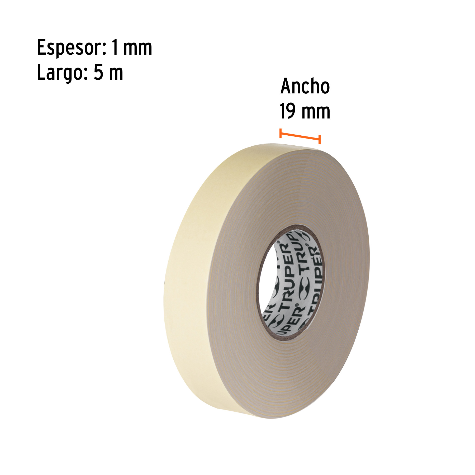 Cinta doble cara de 19 mm x 5 m, Truper - Imagen 2