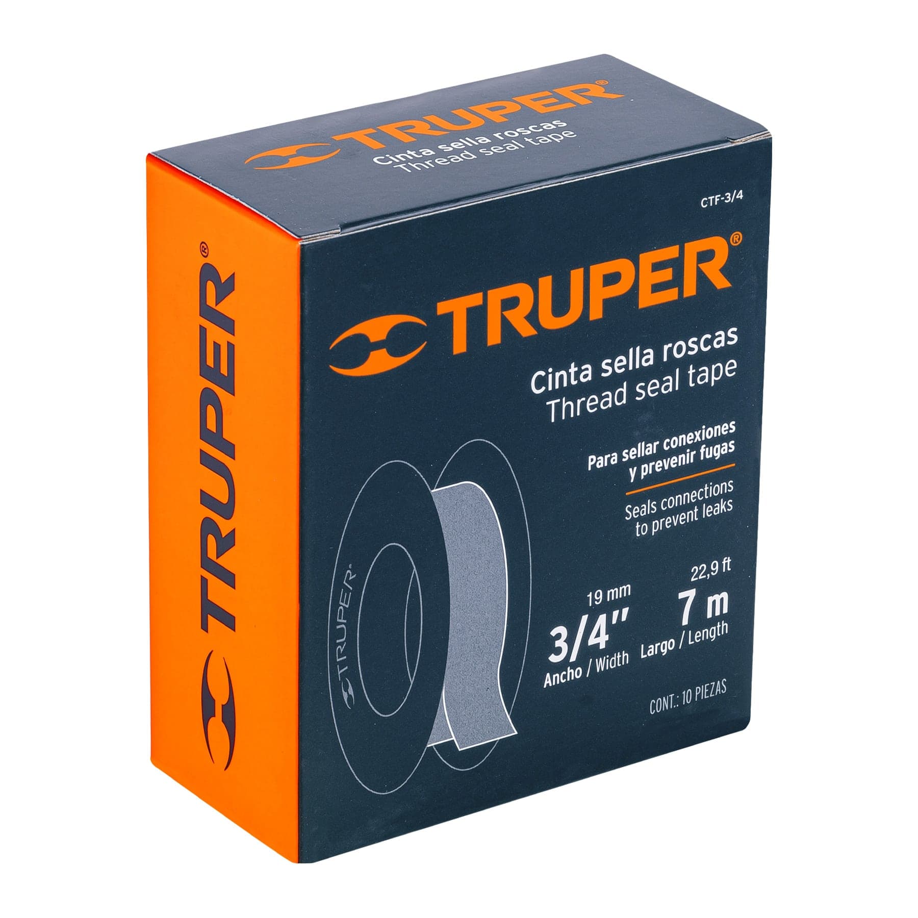 Cinta teflon 3/4" x 7m, uso general, TRUPER - Imagen 2