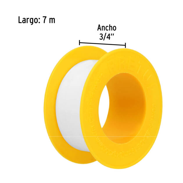 Cinta teflon 3/4" x 7m, PRETUL
