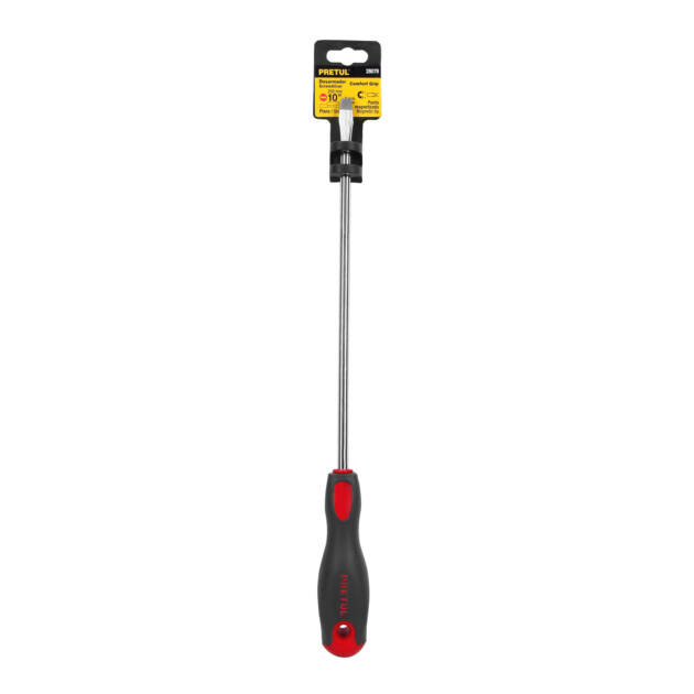 Desarmador plano 5/16" x 10" mango Comfort Grip, Pretul