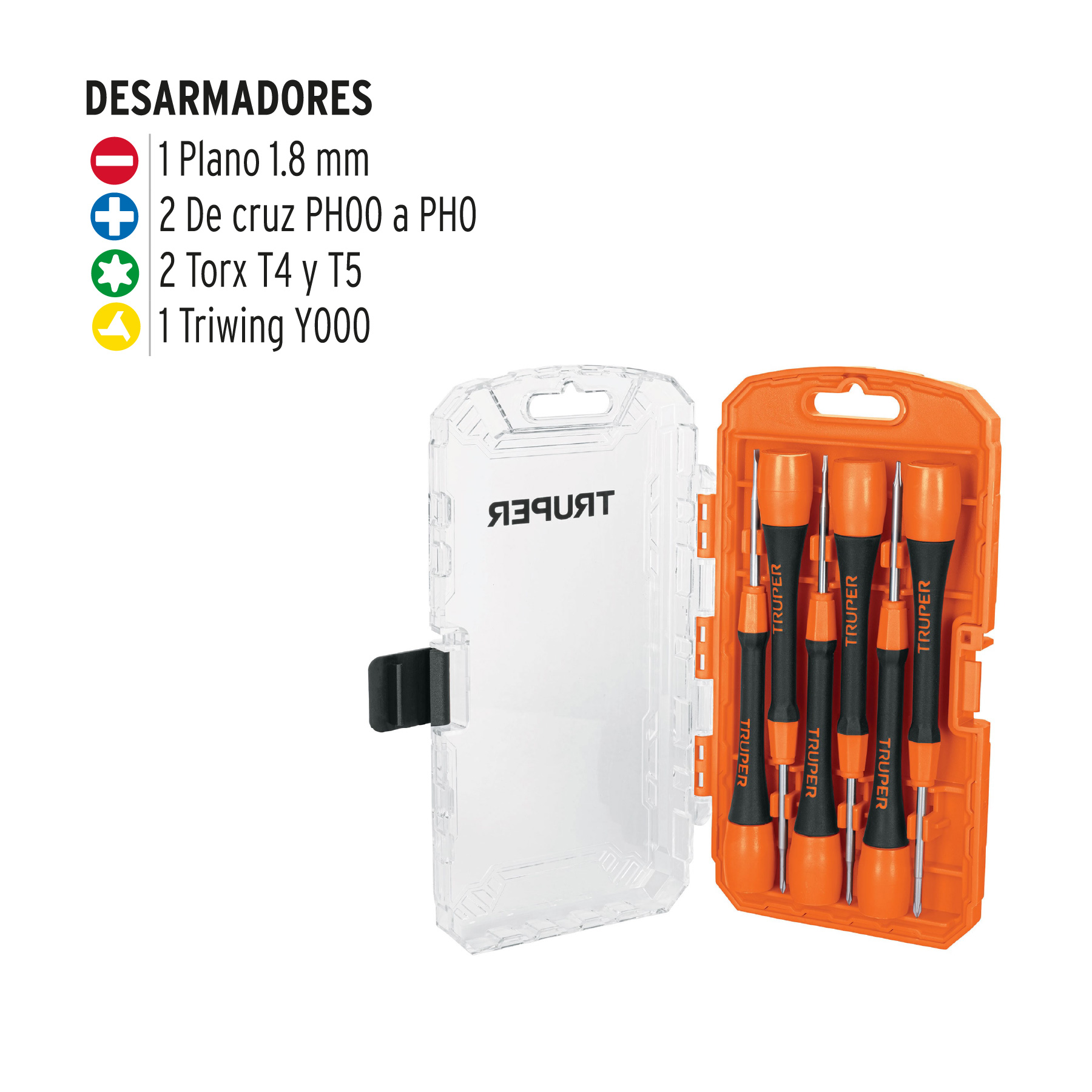 Juego con 6 desarmadores de precisión, Truper - Imagen 2