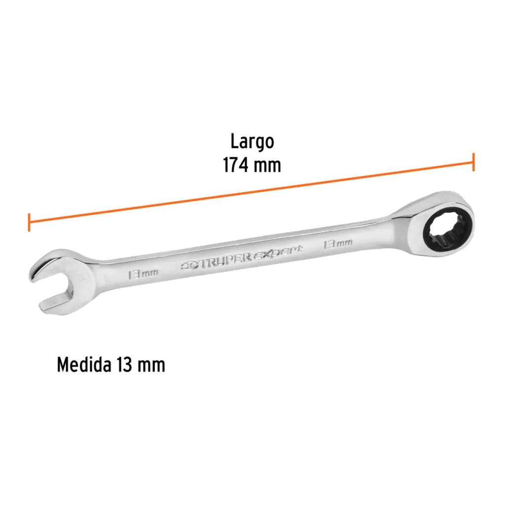 Llave combinada con matraca 13 mm x 174 mm largo, Expert - Imagen 3