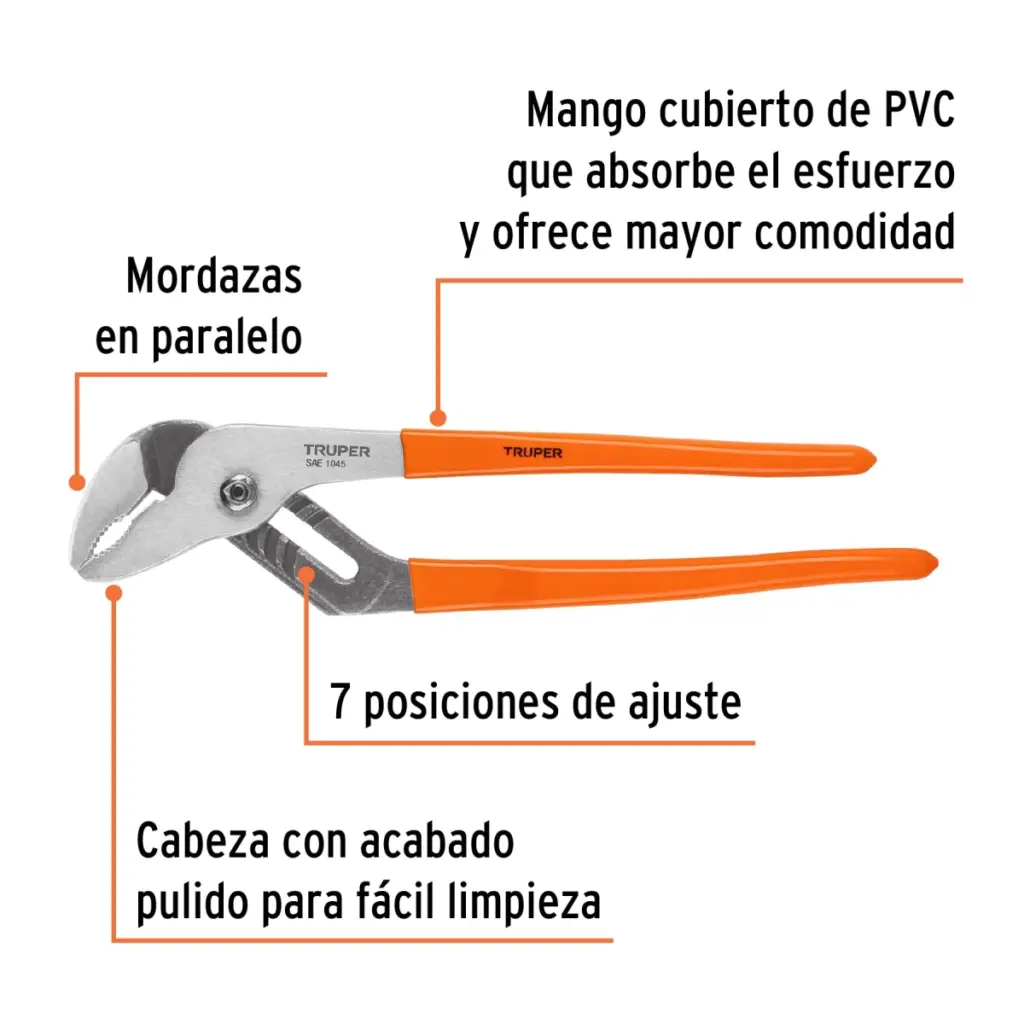 Pinza de extensión 12" mango de PVC, Truper - Imagen 3
