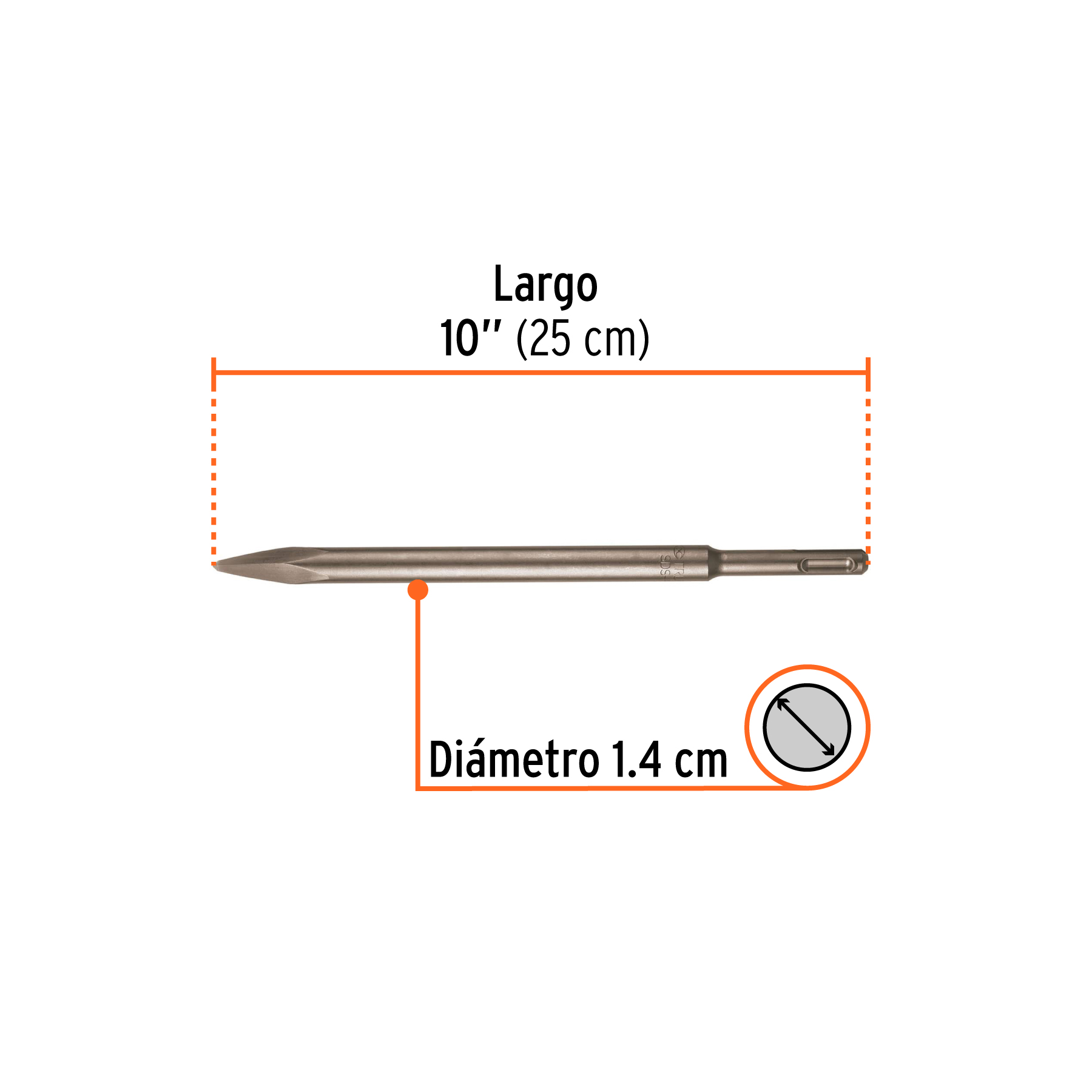 Cincel de punta SDS Plus de 10", Truper - Imagen 3