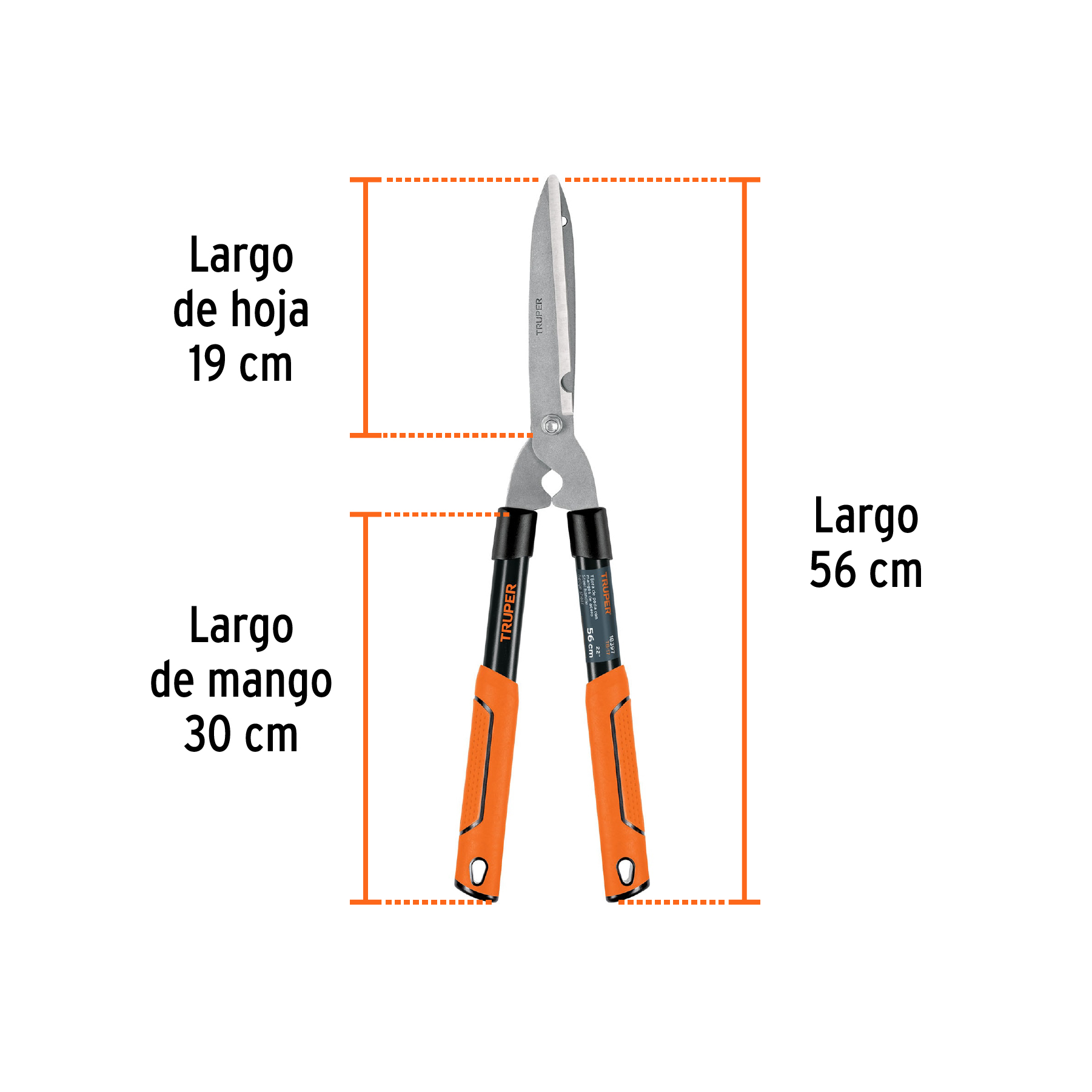 Tijera para poda 56 cm ligera, mangos tubulares, Truper - Imagen 3