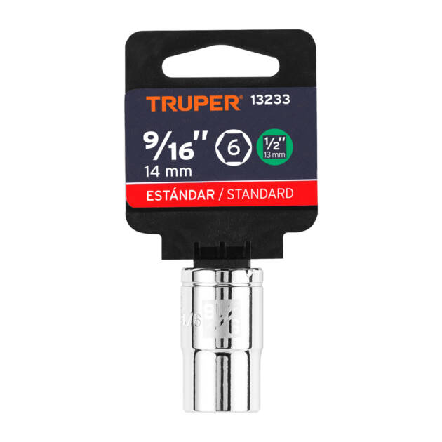 Dado de 9/16", 6 puntas, cuadro 1/2", Truper