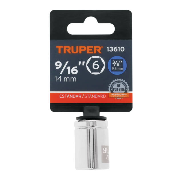 Dado de 9/16", 6 puntas, cuadro 3/8", Truper