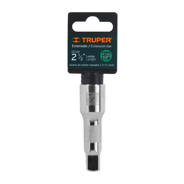 Extensión cuadro 1/2" para matraca, largo 2-1/2", Truper