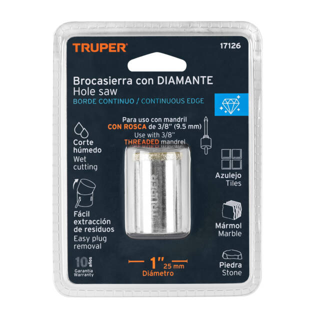 Brocasierra diamante 1" borde continuo, Truper